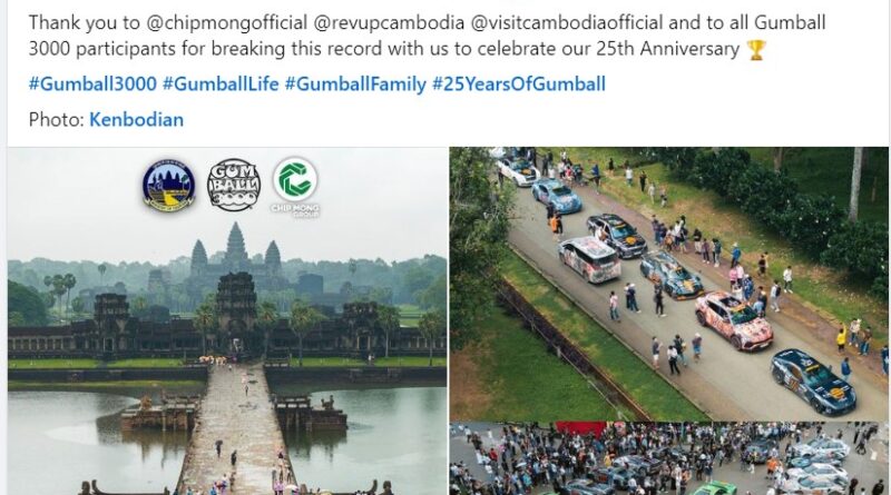 Angkor Wat Supercar Display Breaks Guinness World Record with Gumball 3000